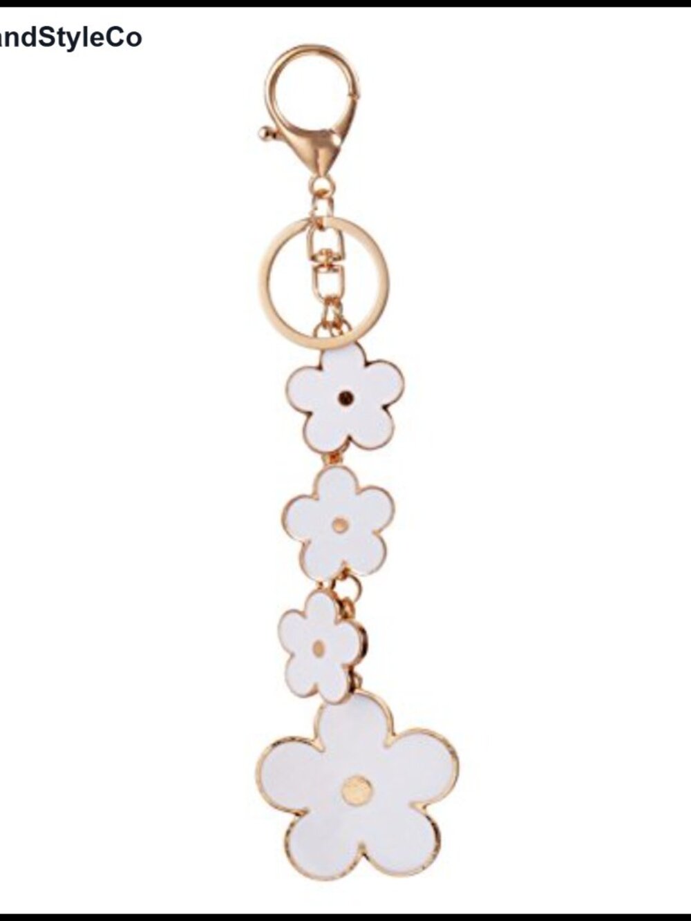 Women's Flower Bag Charms Enameled Keychain Purse Accessories